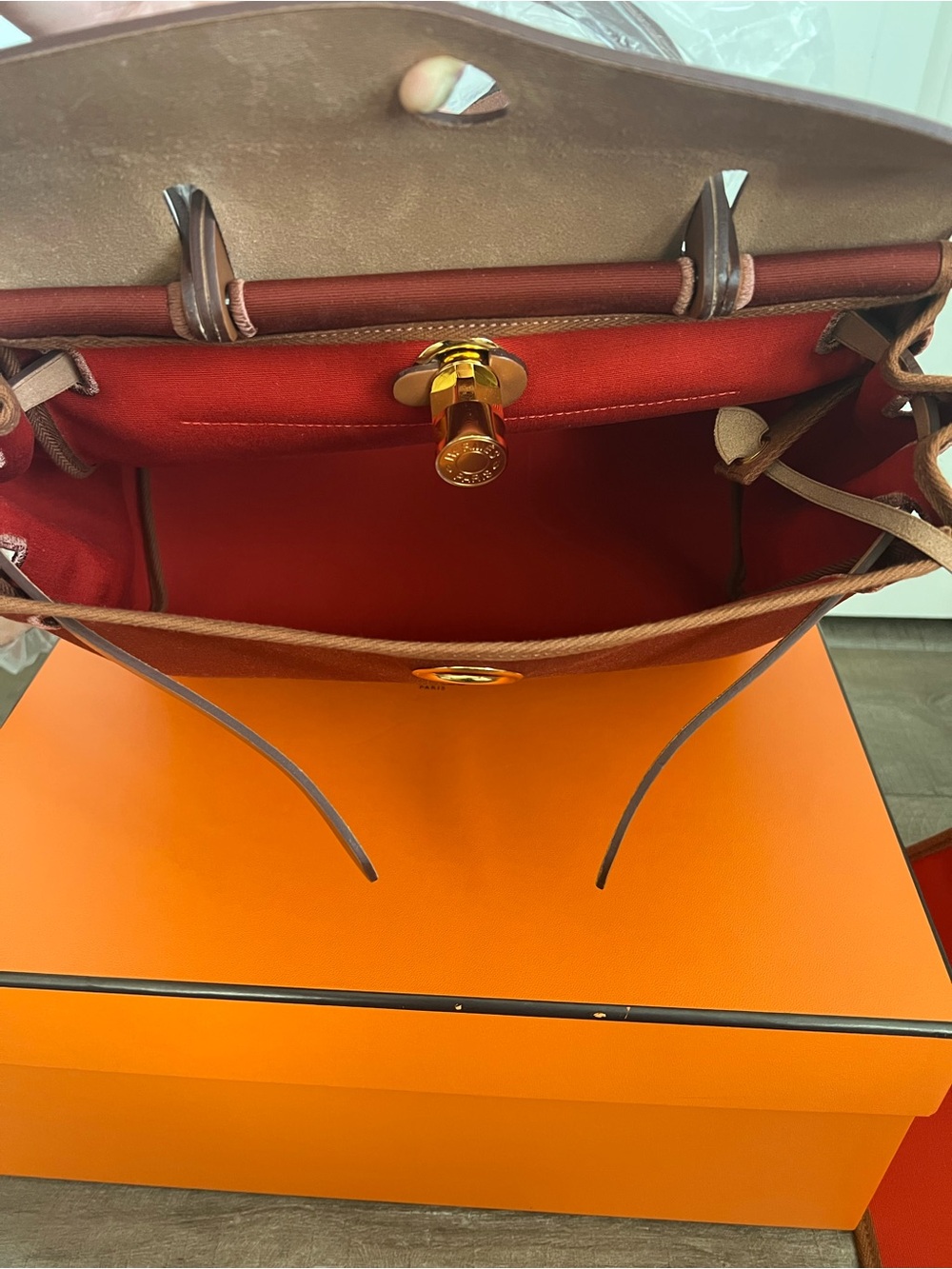 Hermès Herbag Zip RT 31 Verso Hunter Cow/Bico Officier Canvas - Picture 13 of 16